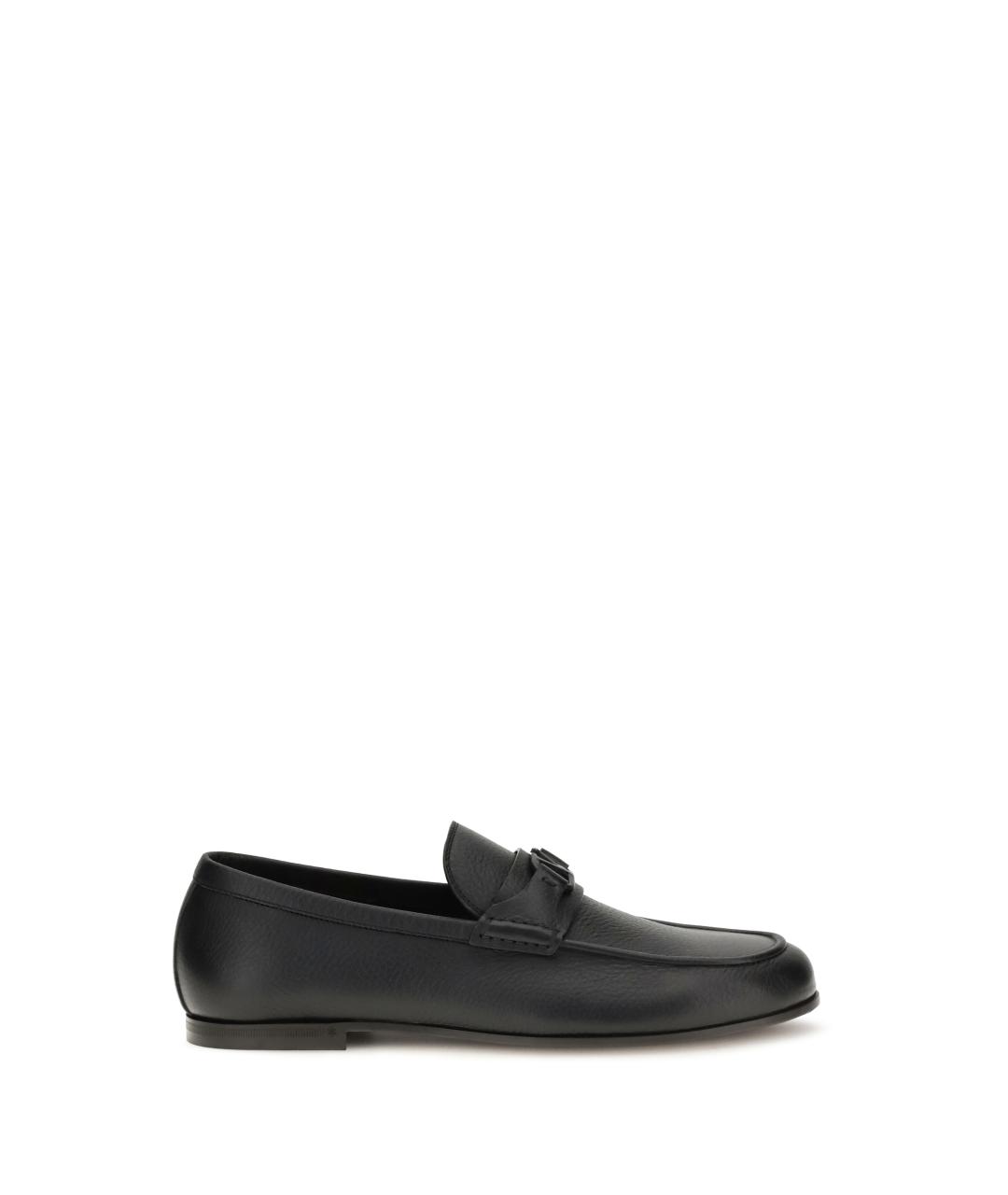 VALENTINO Черные кожаные лоферы, фото 1