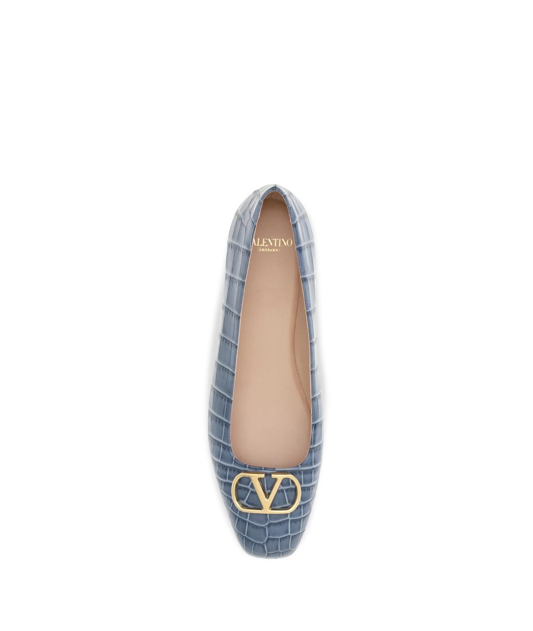 VALENTINO Голубые кожаные балетки, фото 4