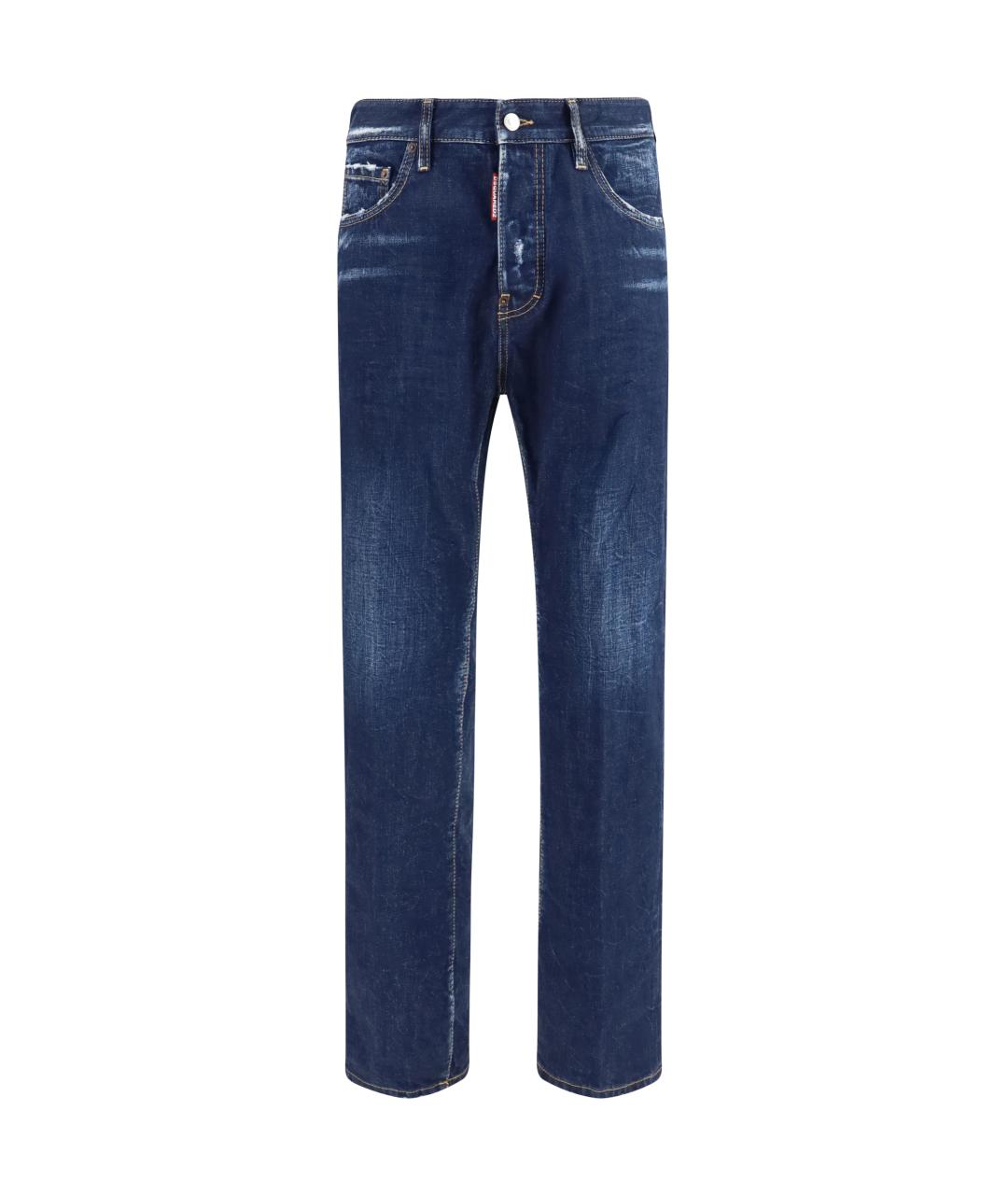 DSQUARED2 Синие хлопковые прямые джинсы, фото 1