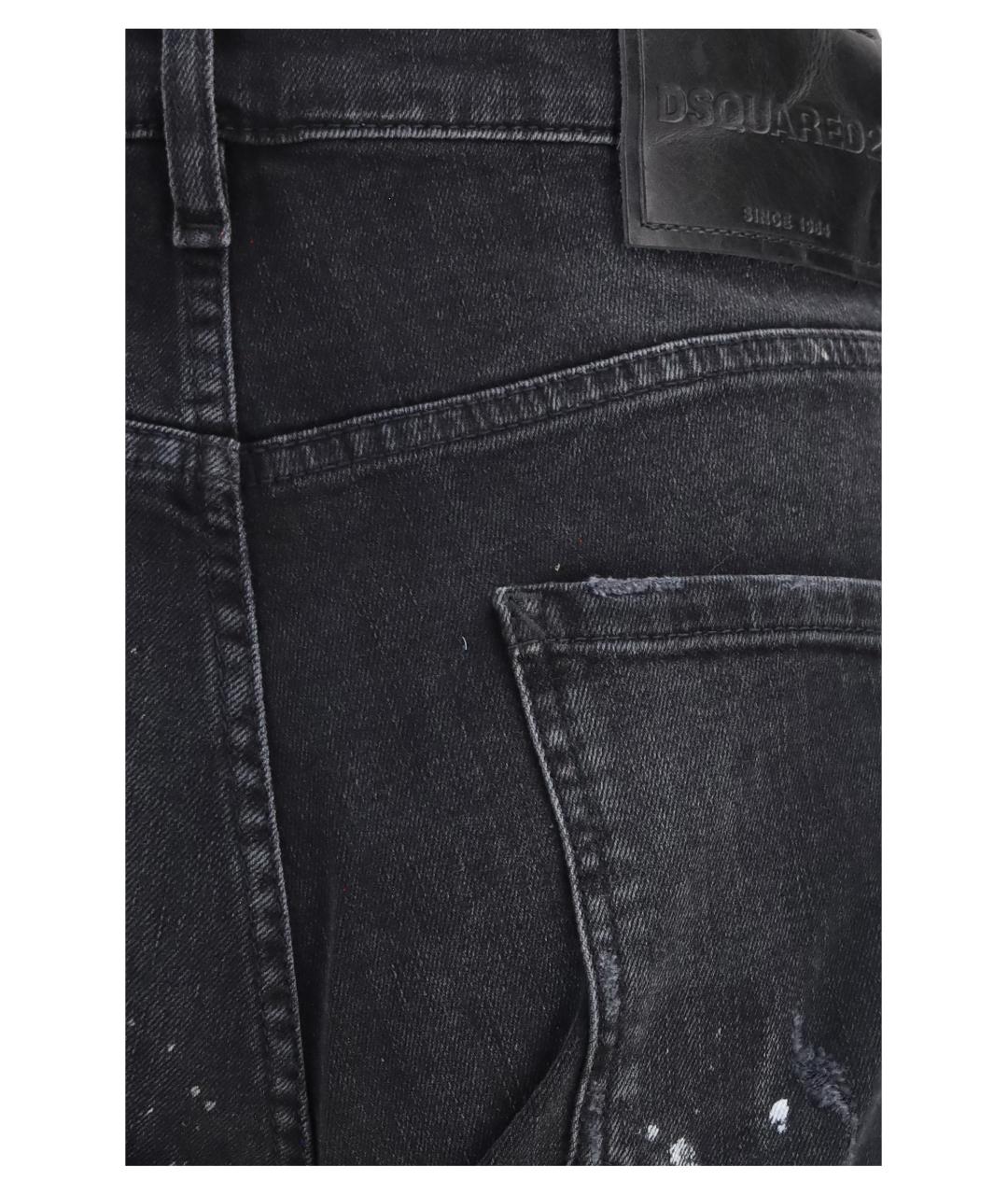 DSQUARED2 Черные хлопковые прямые джинсы, фото 3