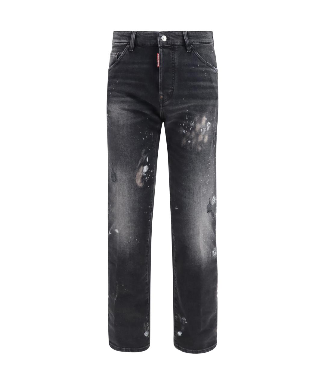 DSQUARED2 Черные хлопковые прямые джинсы, фото 1