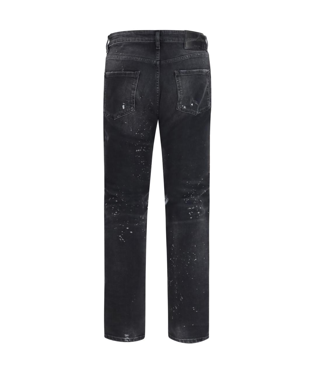 DSQUARED2 Черные хлопковые прямые джинсы, фото 2