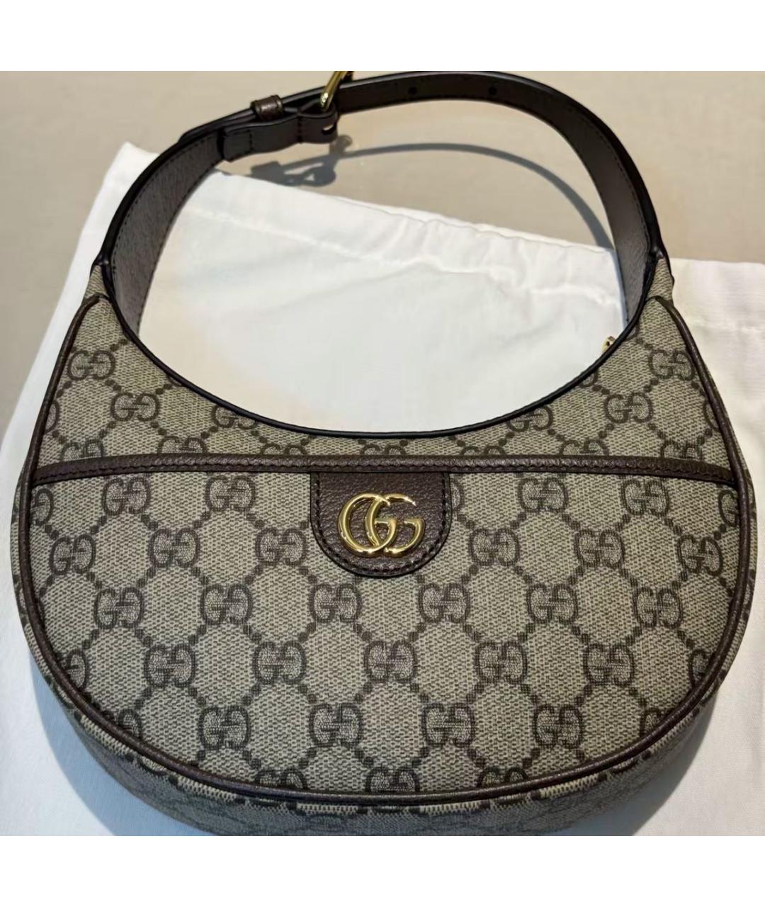 GUCCI Бежевая канва сумка с короткими ручками, фото 6