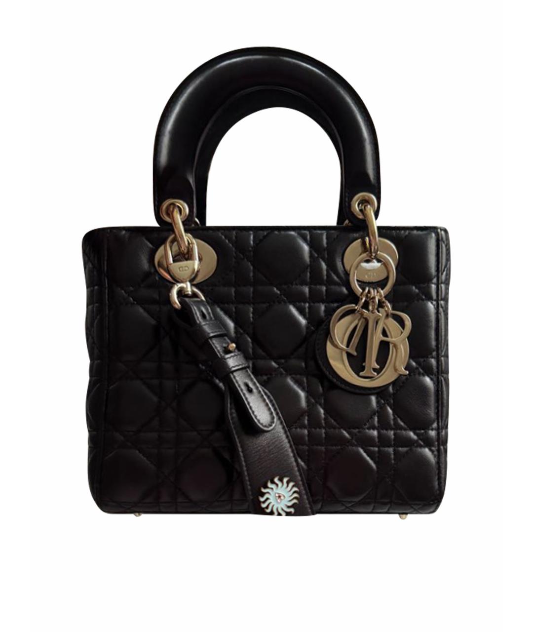 CHRISTIAN DIOR Черная кожаная сумка с короткими ручками, фото 1