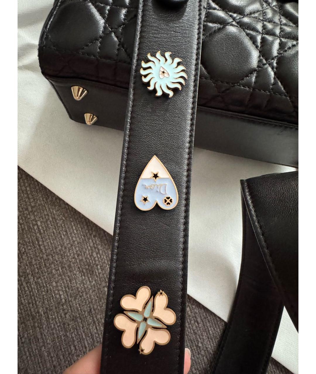 CHRISTIAN DIOR Черная кожаная сумка с короткими ручками, фото 2