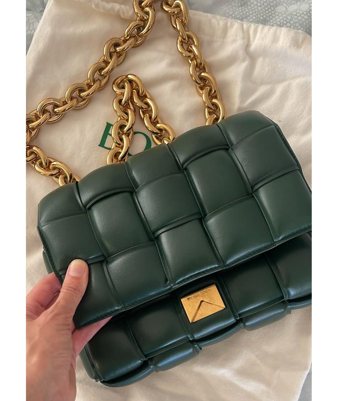 BOTTEGA VENETA Зеленая кожаная сумка через плечо, фото 3