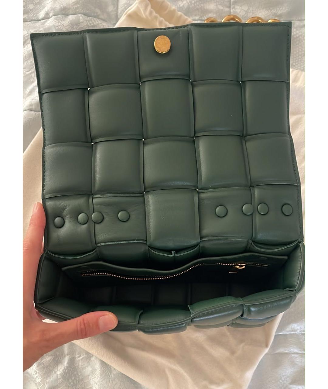 BOTTEGA VENETA Зеленая кожаная сумка через плечо, фото 2