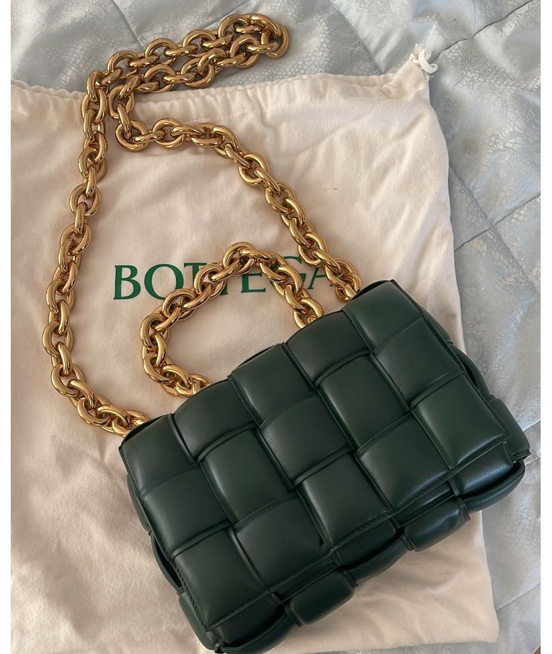 BOTTEGA VENETA Зеленая кожаная сумка через плечо, фото 4