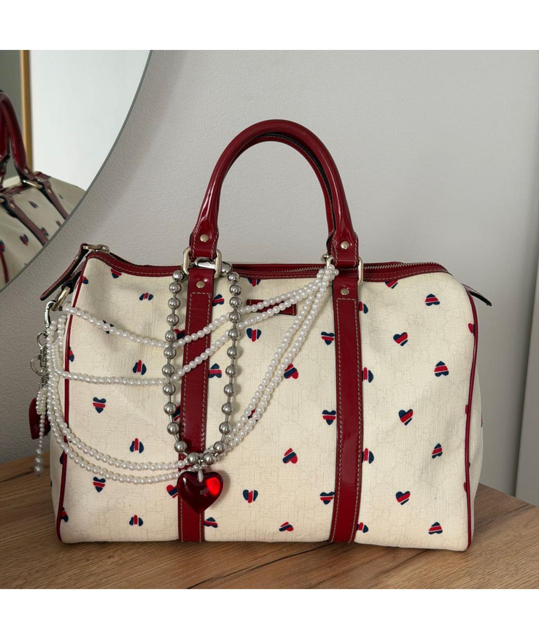 GUCCI Белая канва сумка с короткими ручками, фото 9