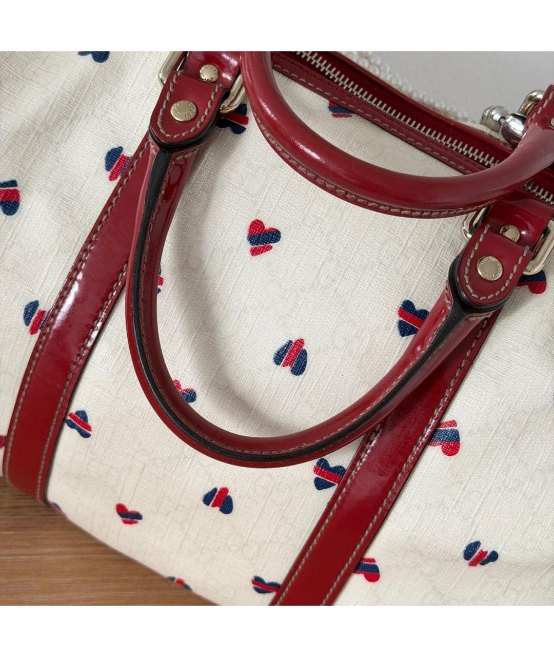 GUCCI Белая канва сумка с короткими ручками, фото 6