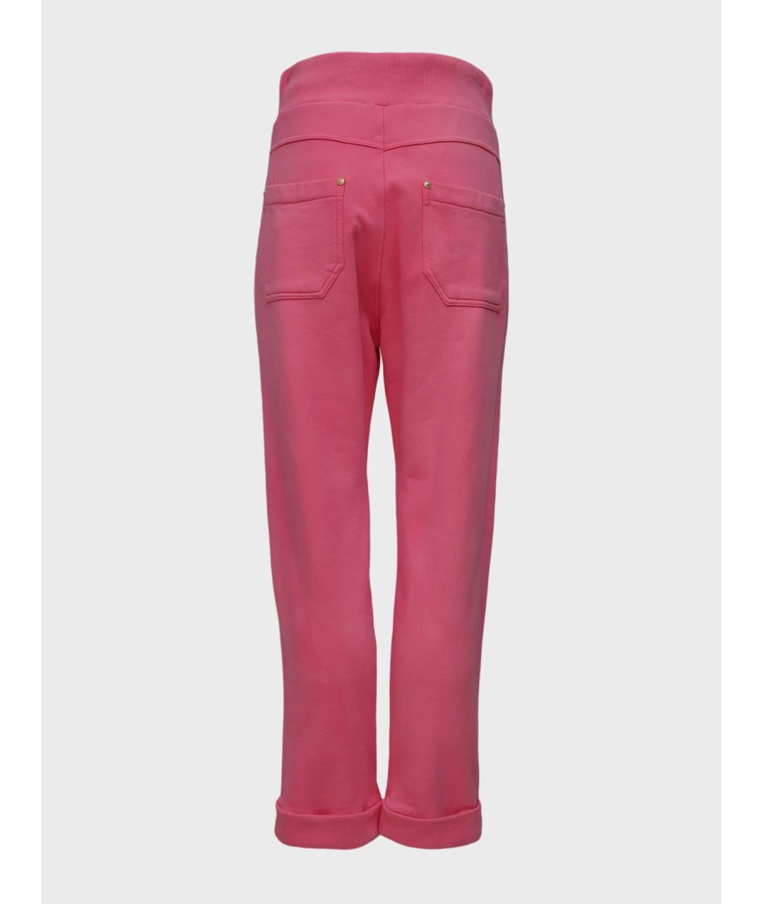 BALMAIN Розовые хлопко-эластановые брюки узкие, фото 2