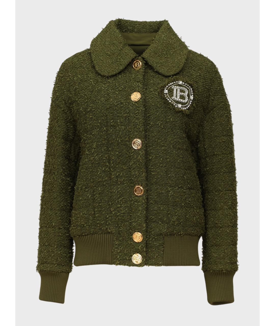 BALMAIN Зеленая твидовая куртка, фото 4