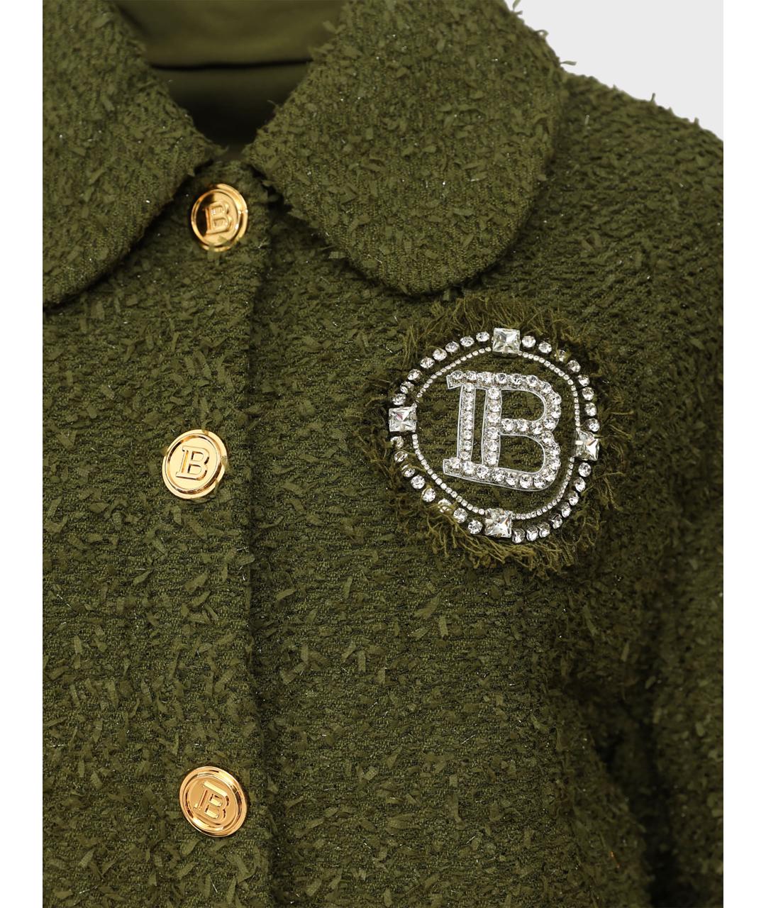 BALMAIN Зеленая твидовая куртка, фото 3