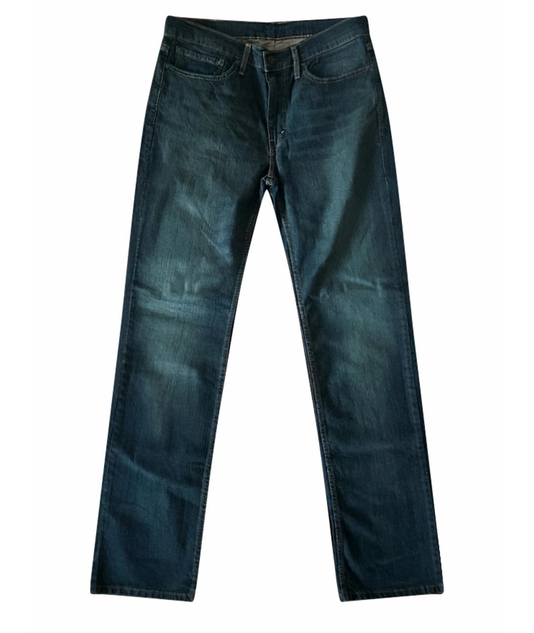 LEVI'S Темно-синие хлопко-эластановые прямые джинсы, фото 1
