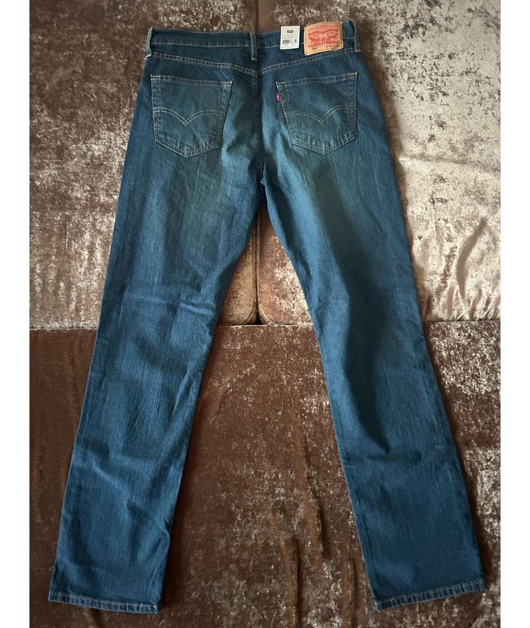 LEVI'S Темно-синие хлопко-эластановые прямые джинсы, фото 2