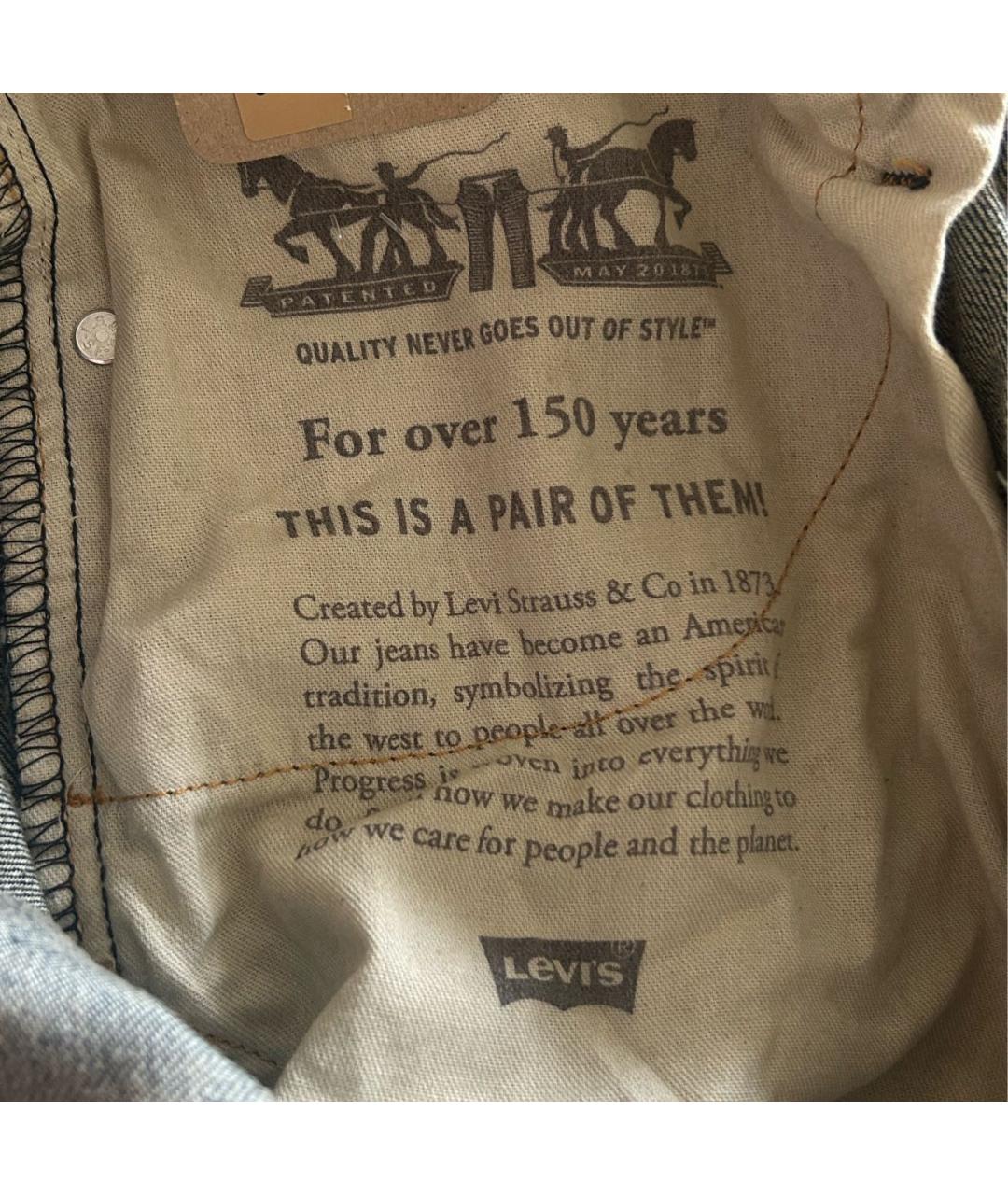 LEVI'S Темно-синие хлопко-эластановые прямые джинсы, фото 7
