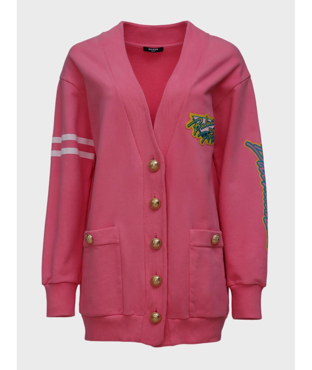 BALMAIN Розовый хлопковый кардиган, фото 4