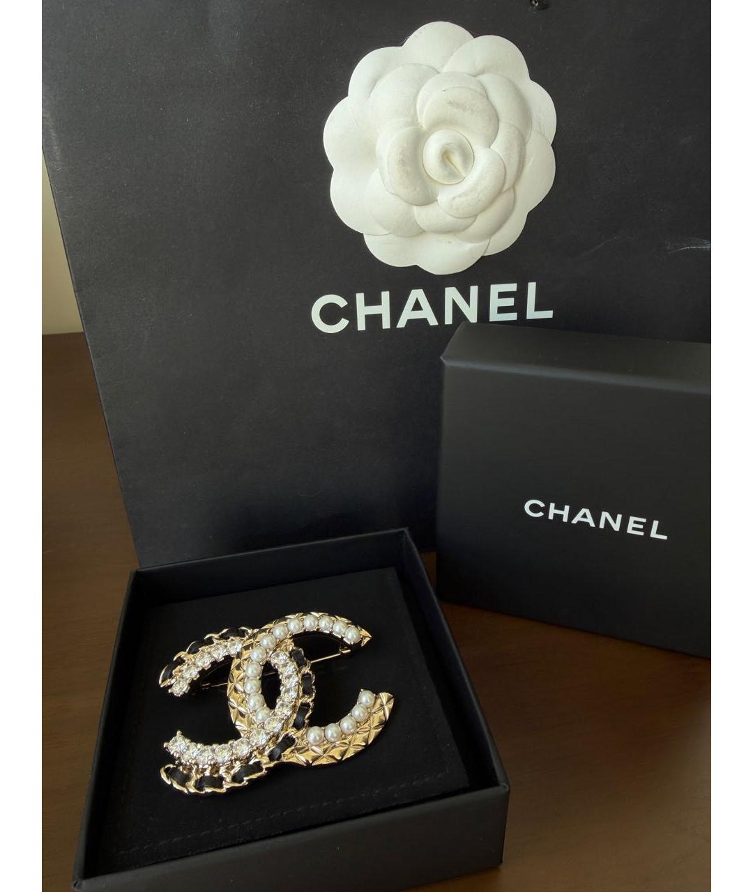 CHANEL Золотая металлическая булавка / брошь, фото 3