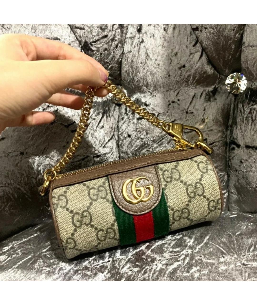 GUCCI Бежевая канва сумка с короткими ручками, фото 6
