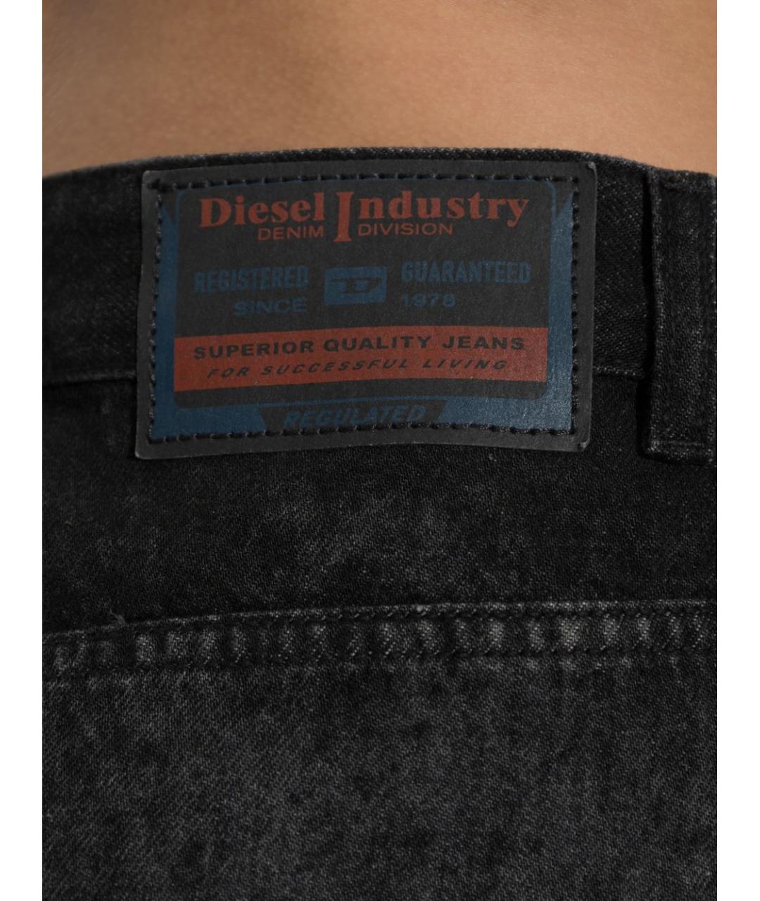 DIESEL Черная хлопковая юбка мини, фото 5