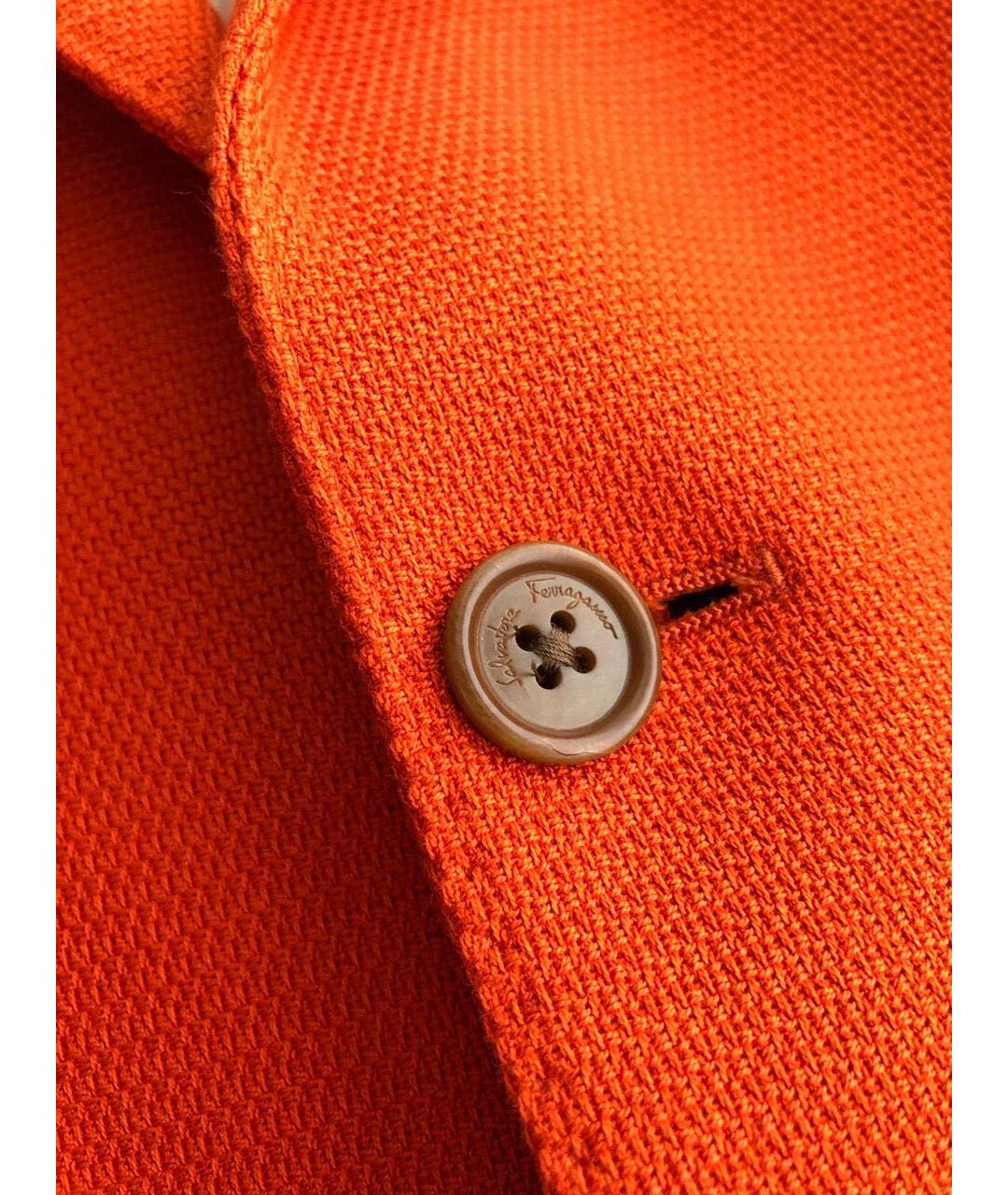 SALVATORE FERRAGAMO Оранжевый хлопковый пиджак, фото 2