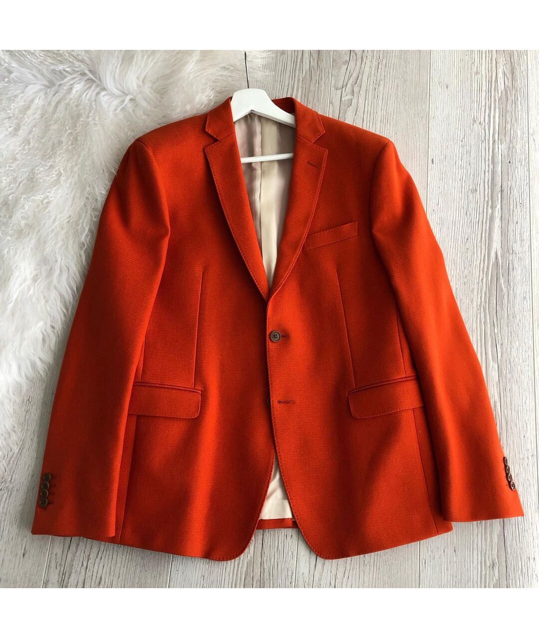 SALVATORE FERRAGAMO Оранжевый хлопковый пиджак, фото 9