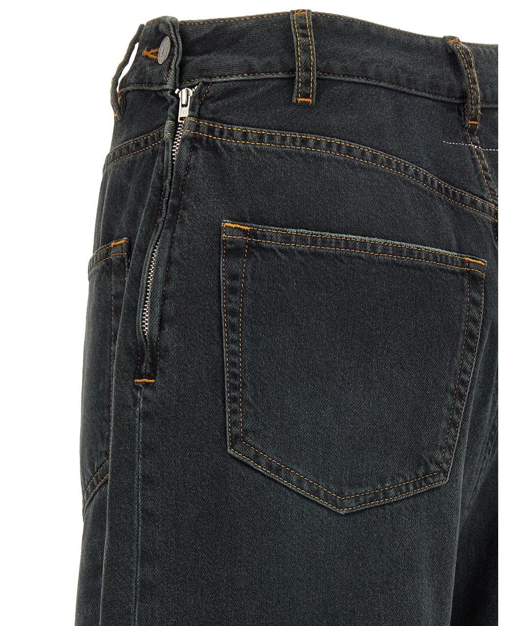 MM6 MAISON MARGIELA Синие хлопковые прямые джинсы, фото 4