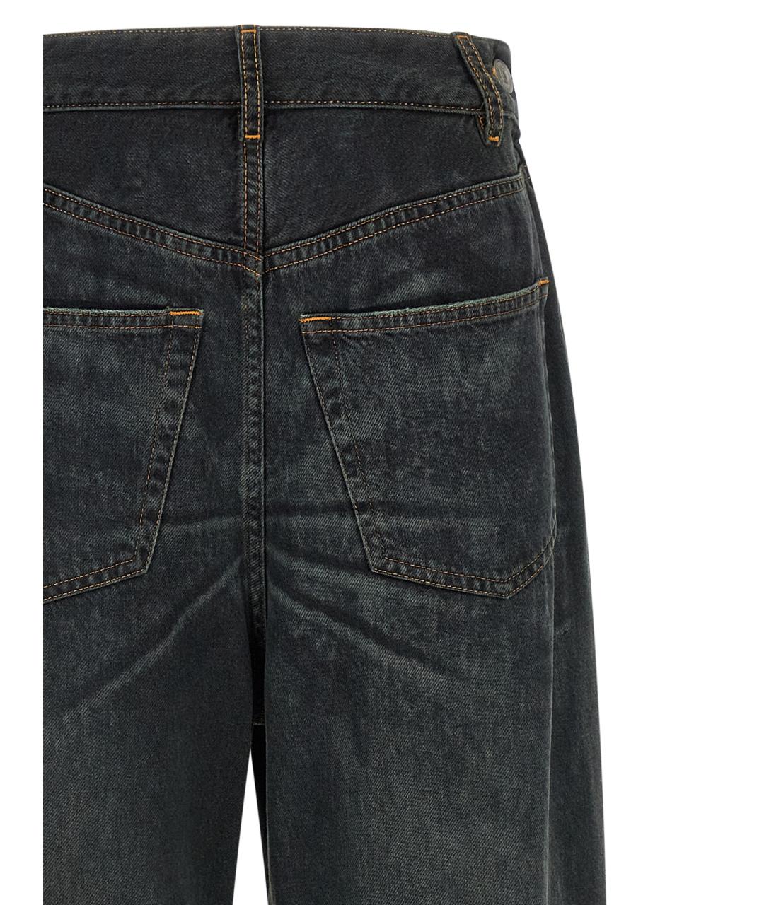 MM6 MAISON MARGIELA Синие хлопковые прямые джинсы, фото 3