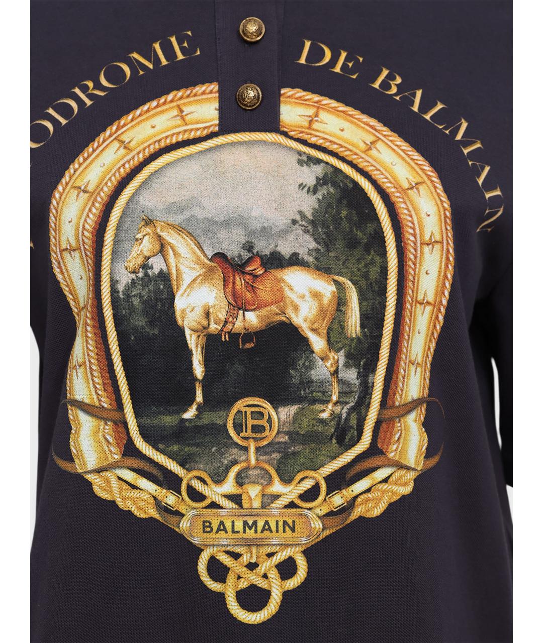 BALMAIN Синяя хлопковая футболка, фото 3