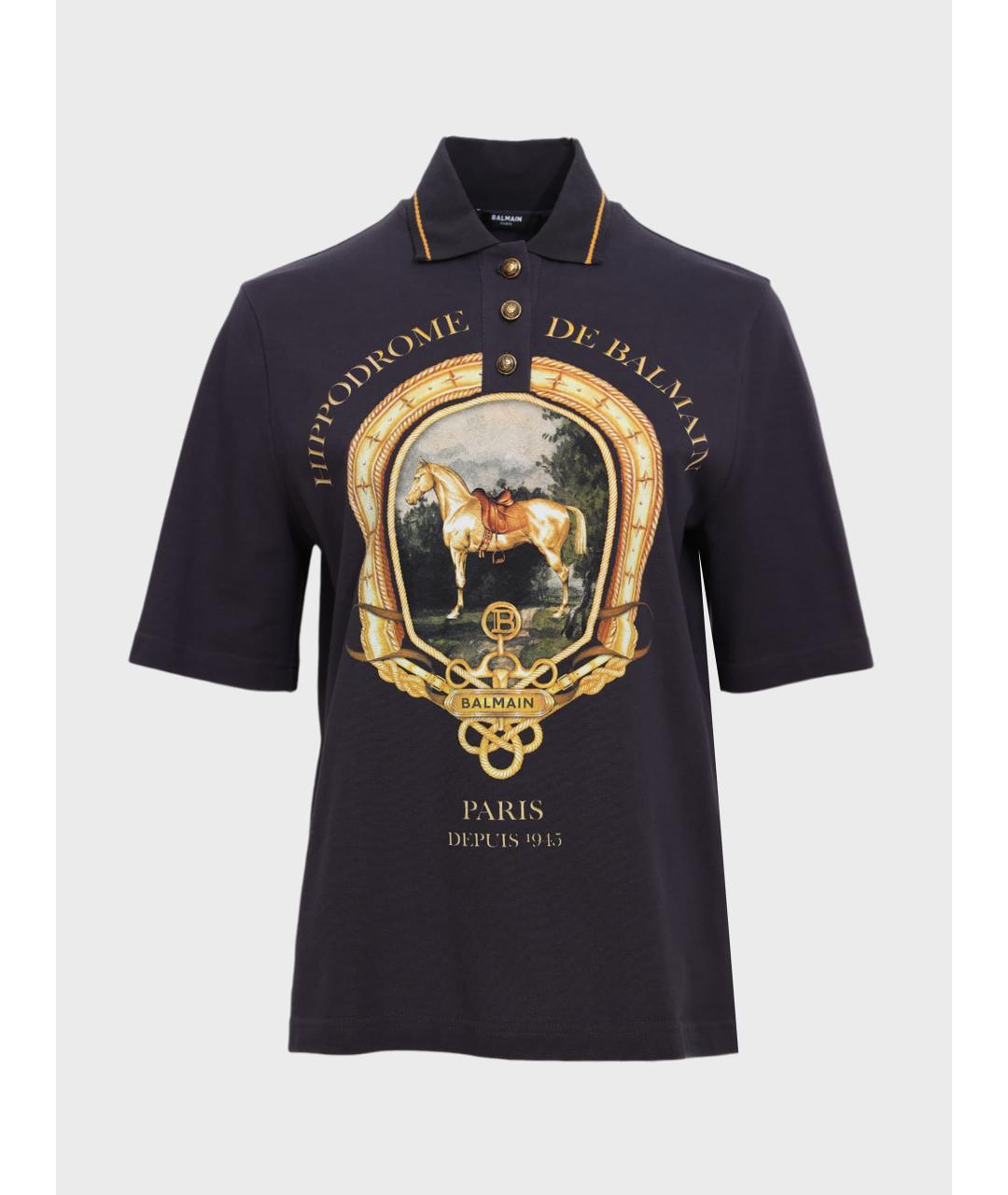 BALMAIN Синяя хлопковая футболка, фото 4
