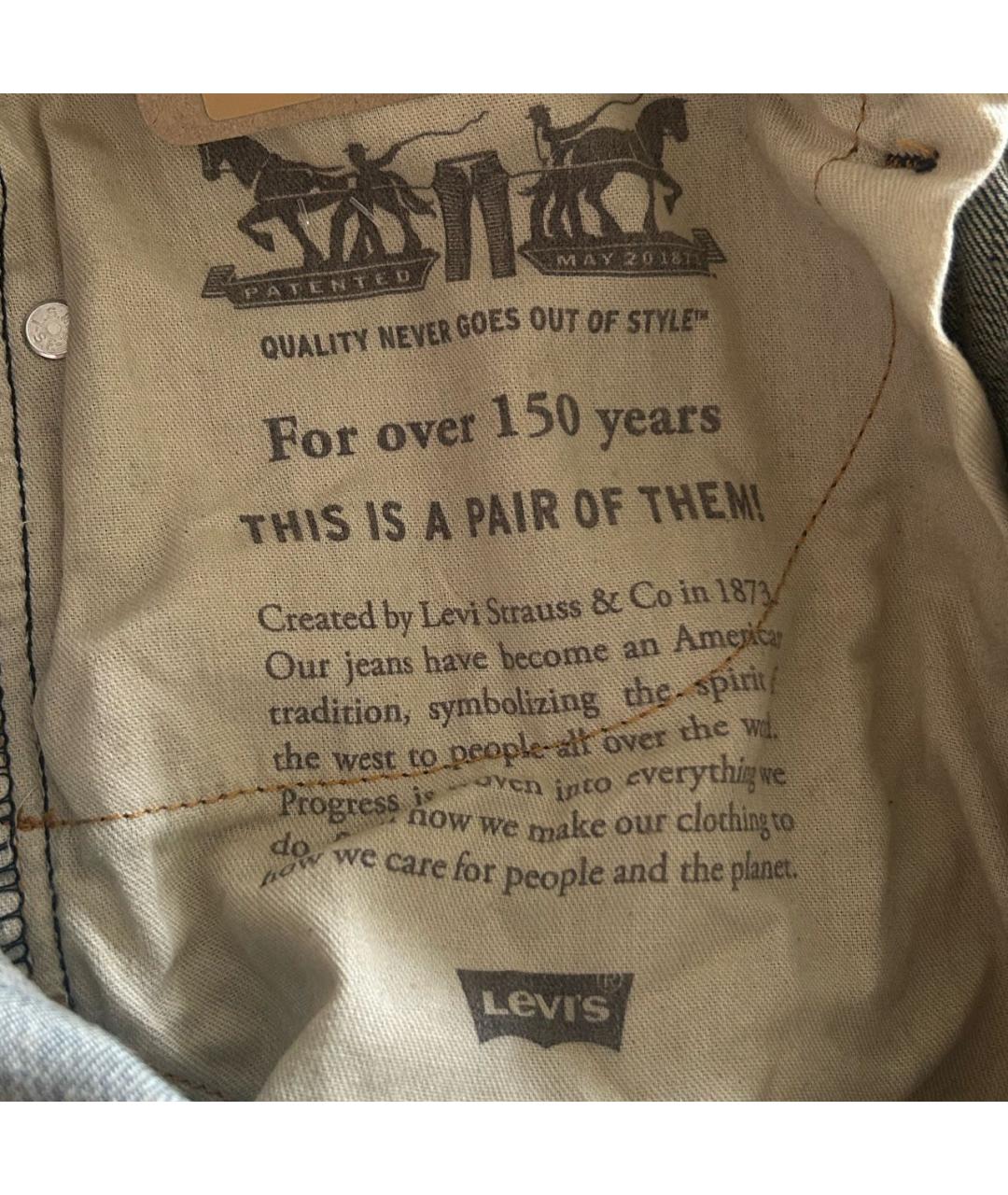 LEVI'S Темно-синие хлопко-эластановые прямые джинсы, фото 6