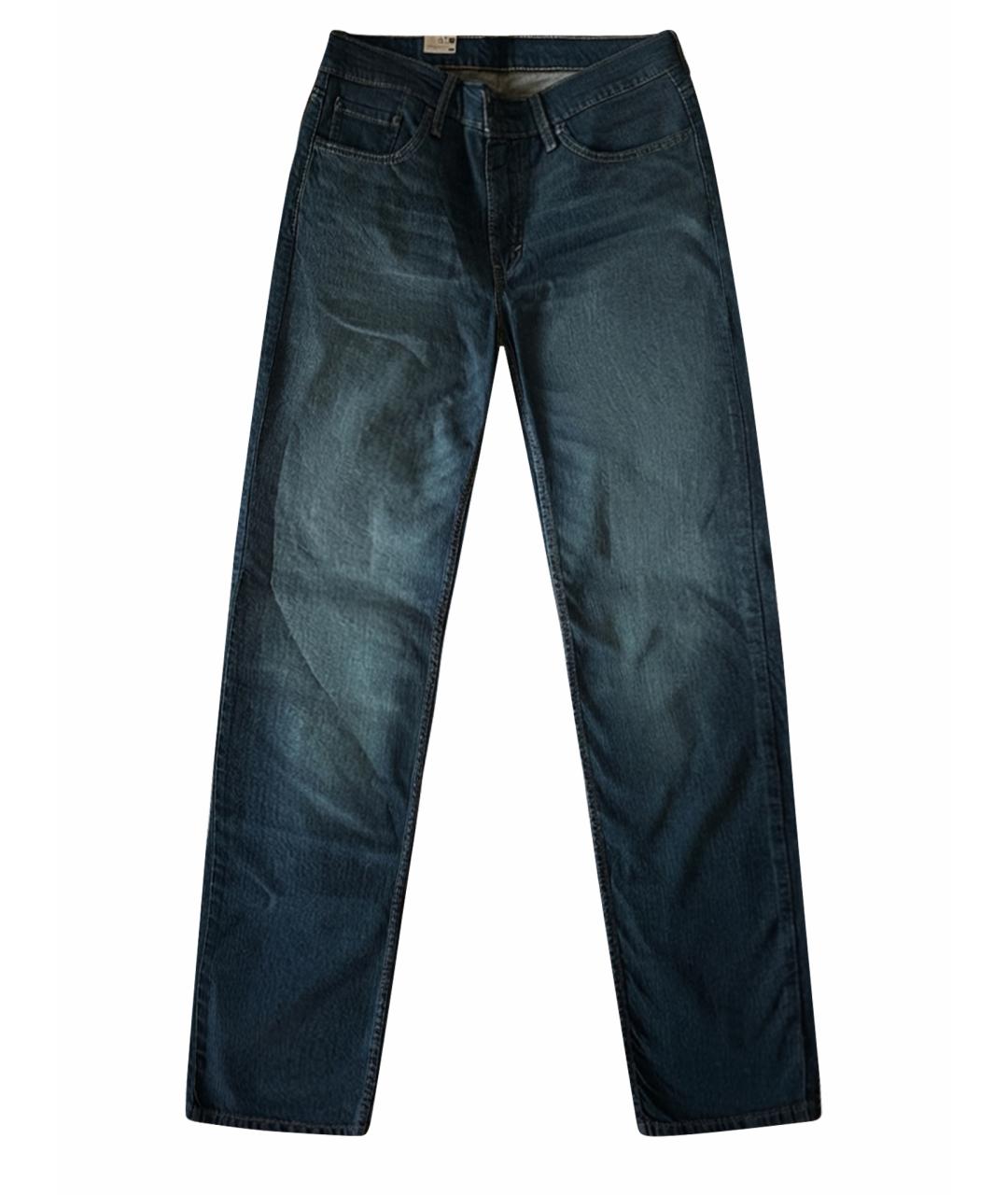 LEVI'S Темно-синие хлопко-эластановые прямые джинсы, фото 1