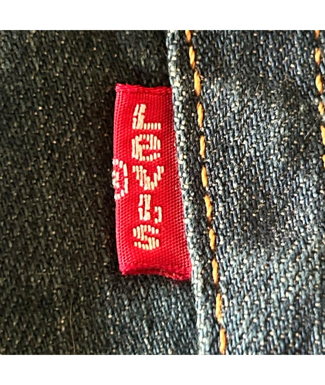LEVI'S Темно-синие хлопко-эластановые прямые джинсы, фото 7