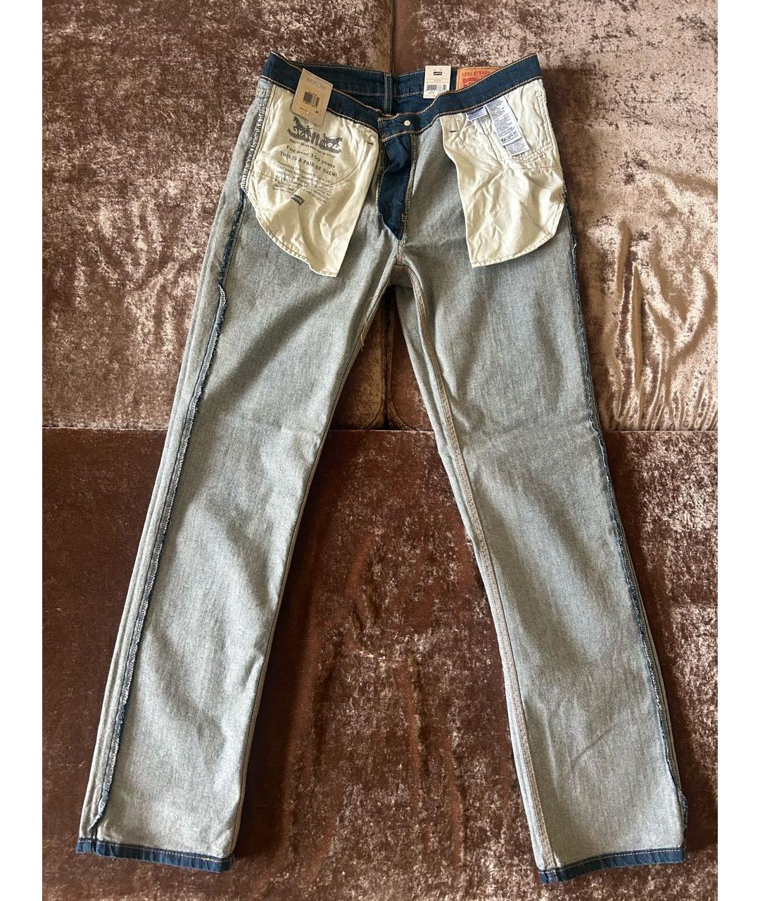 LEVI'S Темно-синие хлопко-эластановые прямые джинсы, фото 8