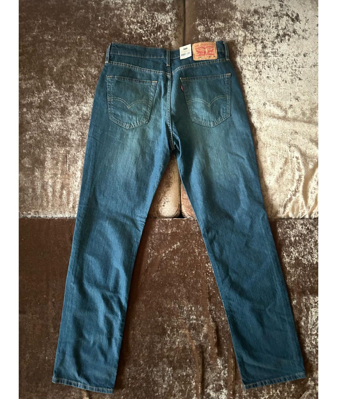 LEVI'S Темно-синие хлопко-эластановые прямые джинсы, фото 2