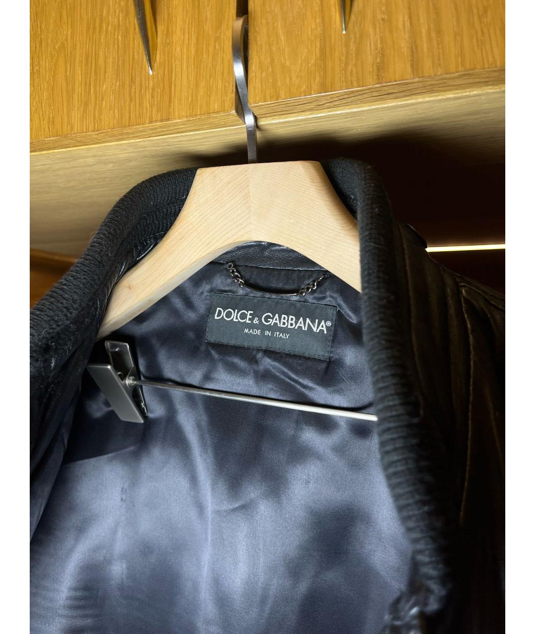 DOLCE&GABBANA Черная кожаная куртка, фото 6
