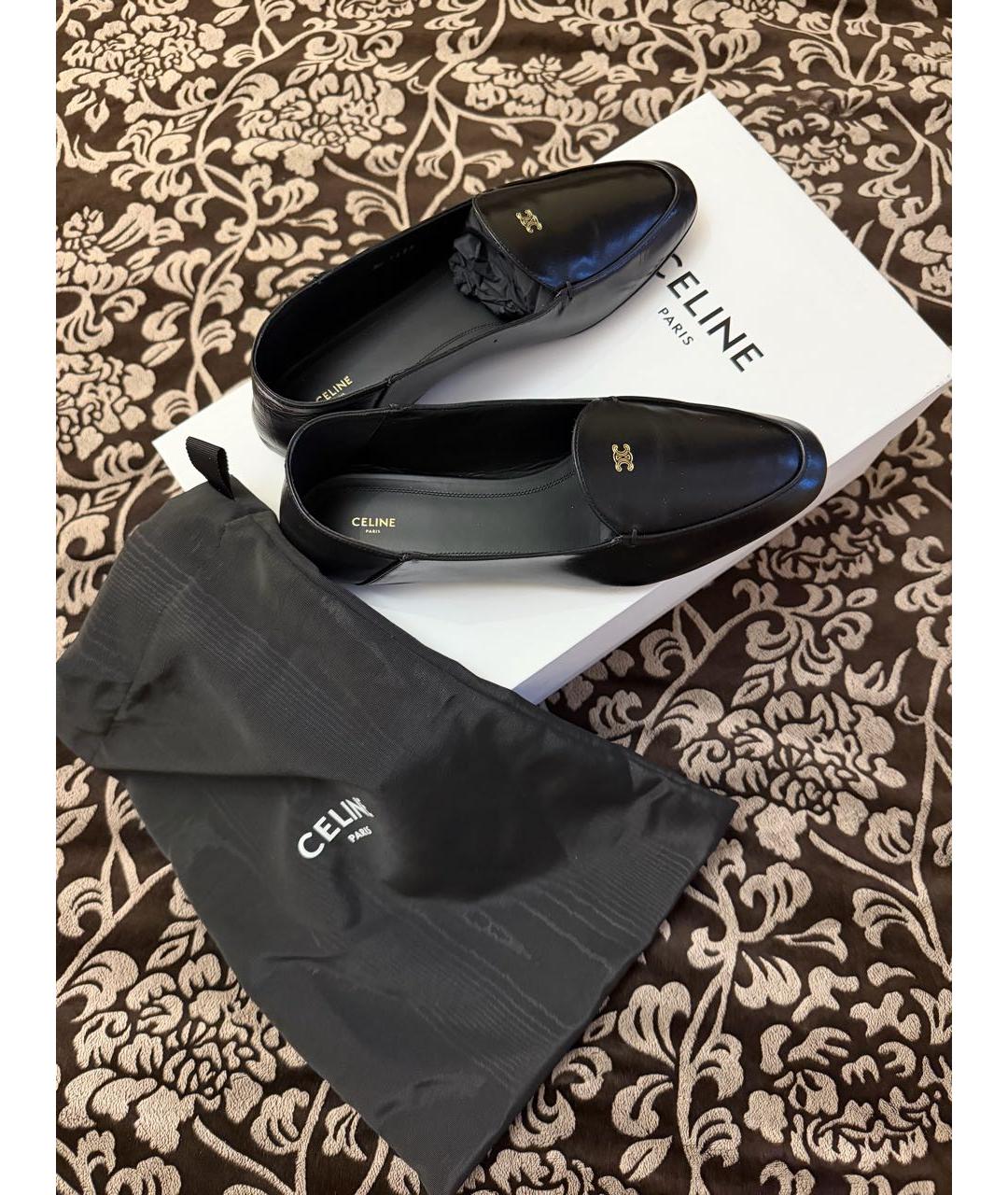 CELINE Черные кожаные лоферы, фото 3