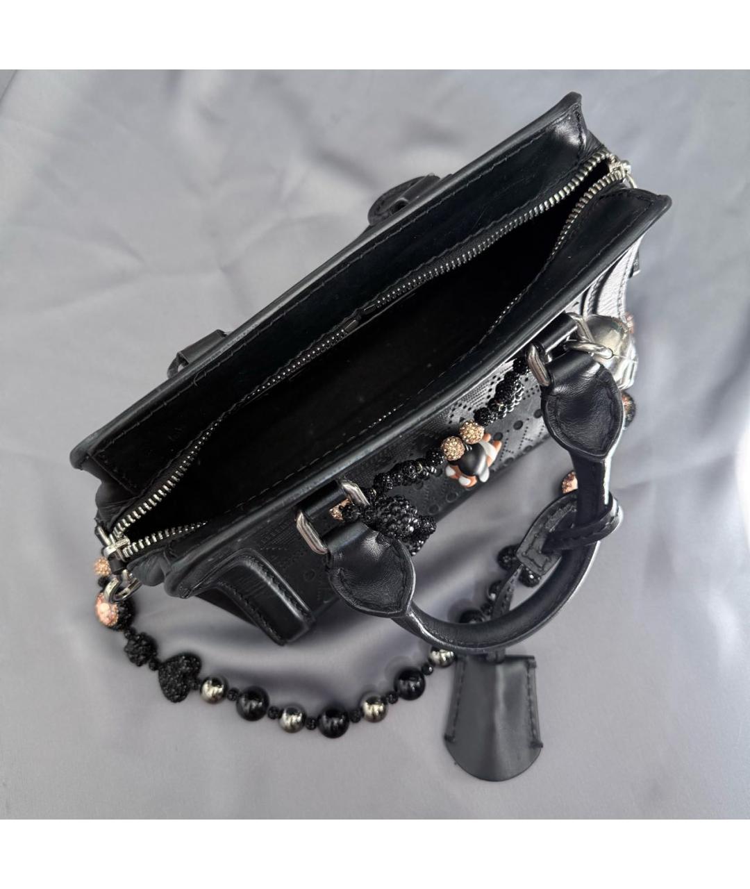 ALEXANDER MCQUEEN Черная кожаная сумка с короткими ручками, фото 4