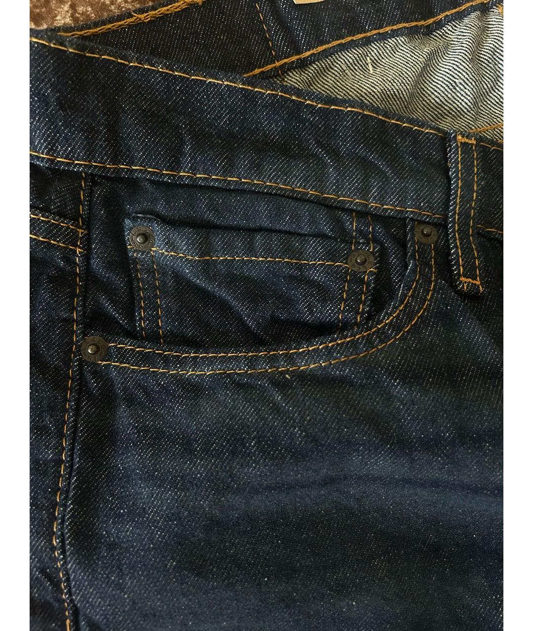 LEVI'S Темно-синие хлопко-эластановые прямые джинсы, фото 5
