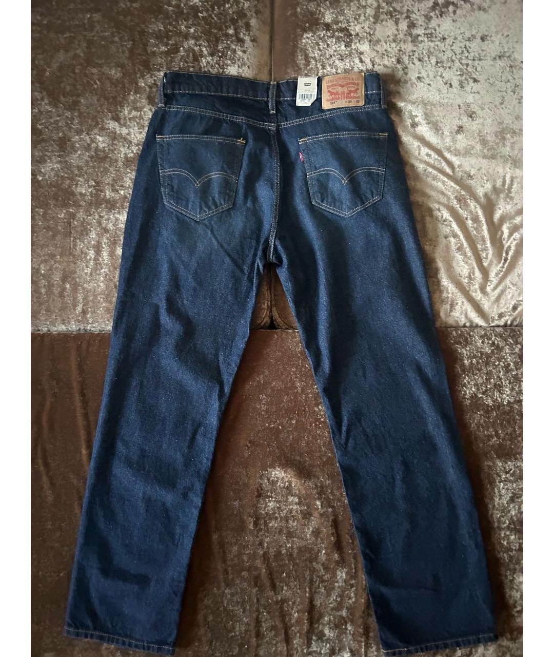 LEVI'S Темно-синие хлопко-эластановые прямые джинсы, фото 2