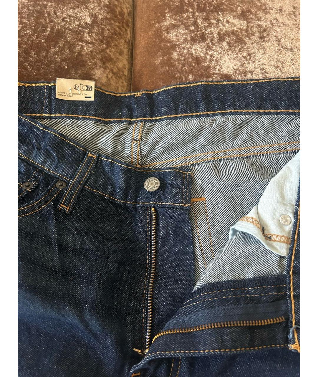 LEVI'S Темно-синие хлопко-эластановые прямые джинсы, фото 3