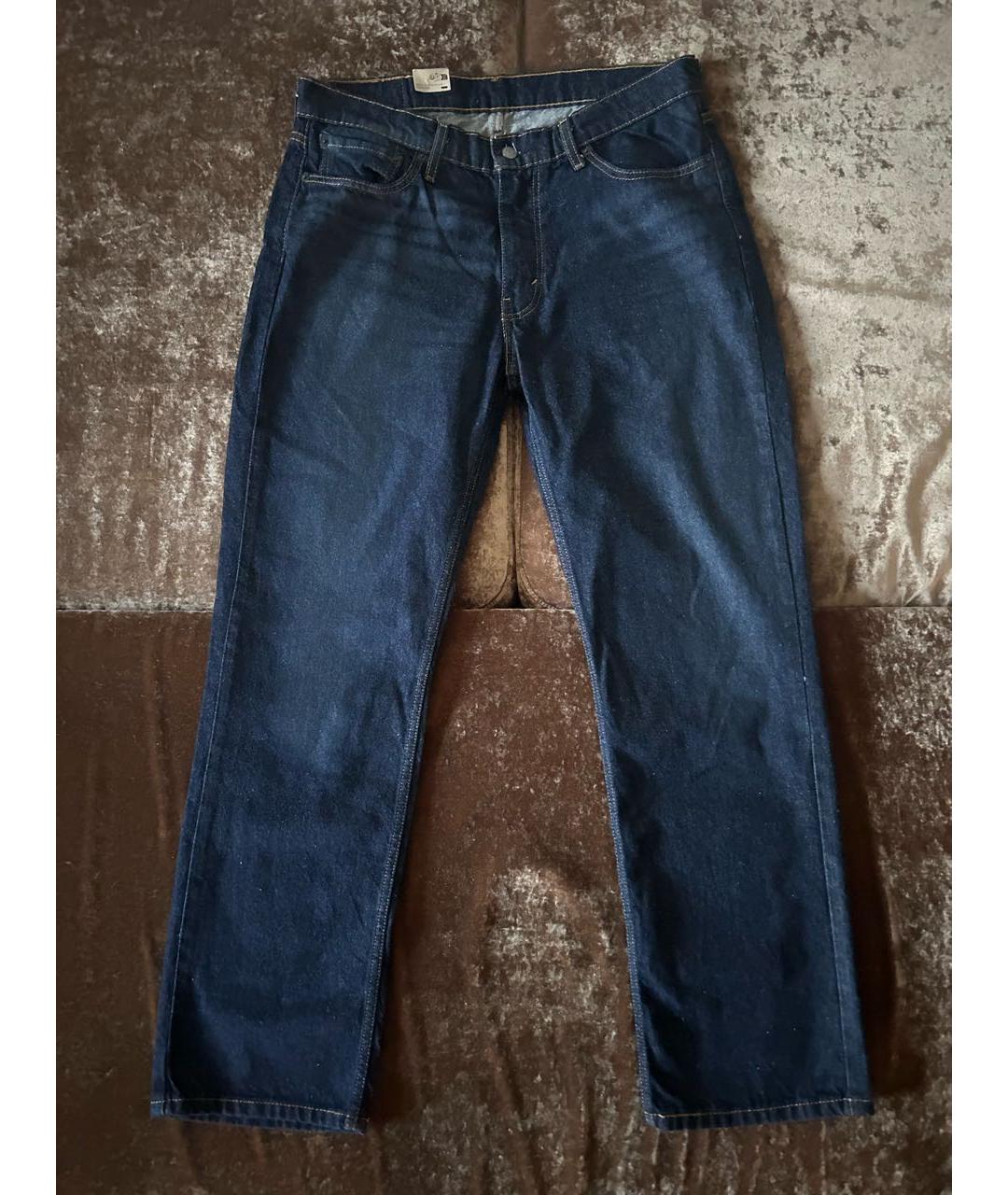 LEVI'S Темно-синие хлопко-эластановые прямые джинсы, фото 9