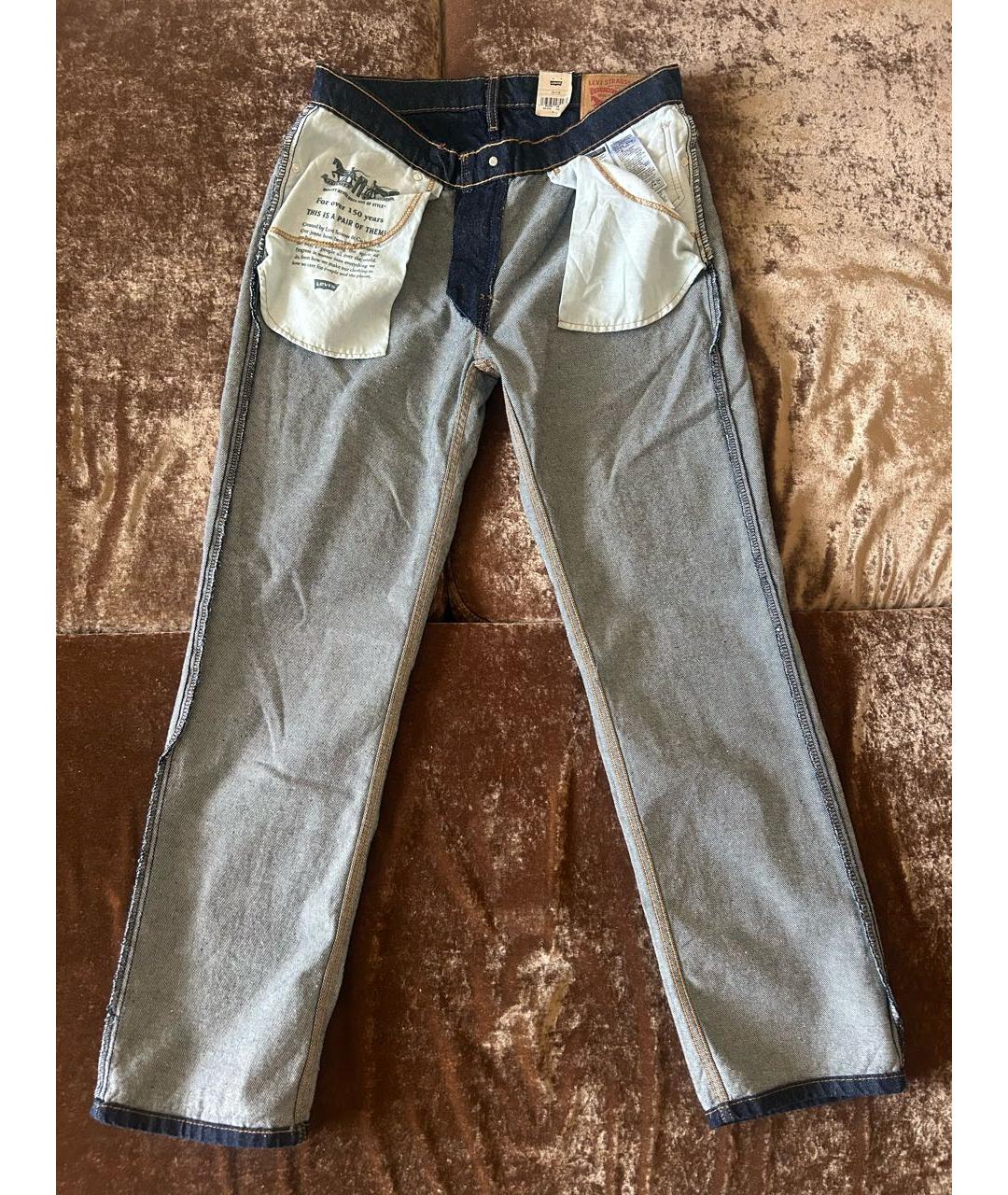 LEVI'S Темно-синие хлопко-эластановые прямые джинсы, фото 7