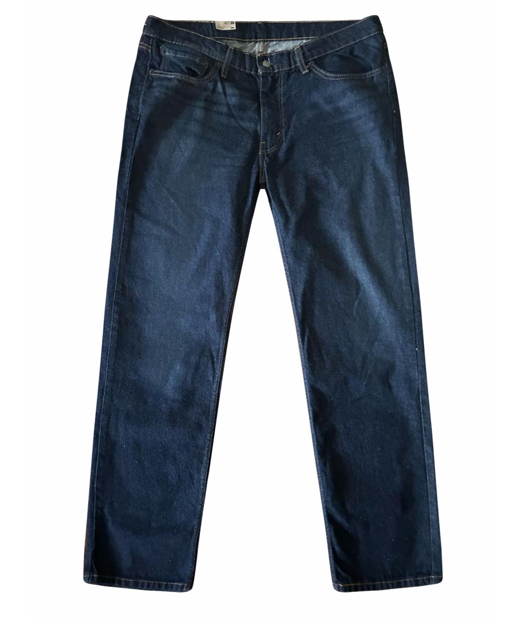 LEVI'S Темно-синие хлопко-эластановые прямые джинсы, фото 1