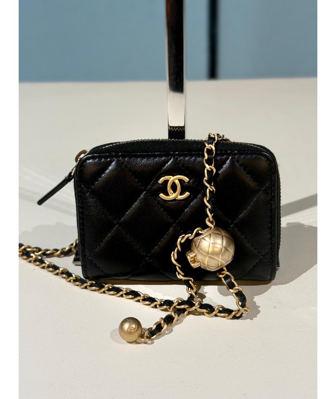 CHANEL Черная кожаная сумка через плечо, фото 8