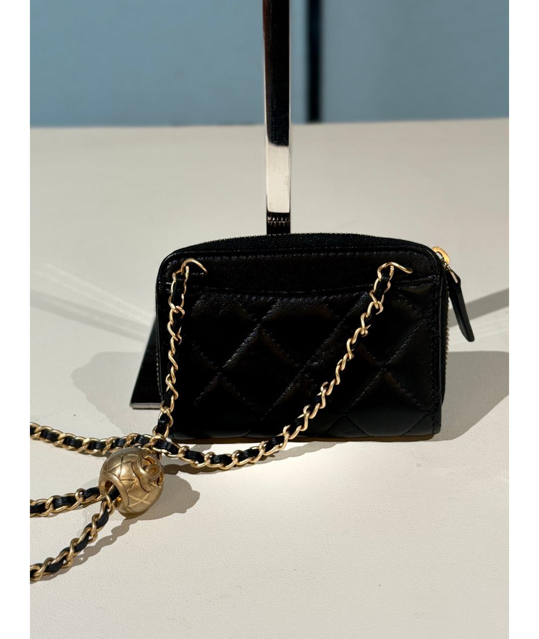 CHANEL Черная кожаная сумка через плечо, фото 4
