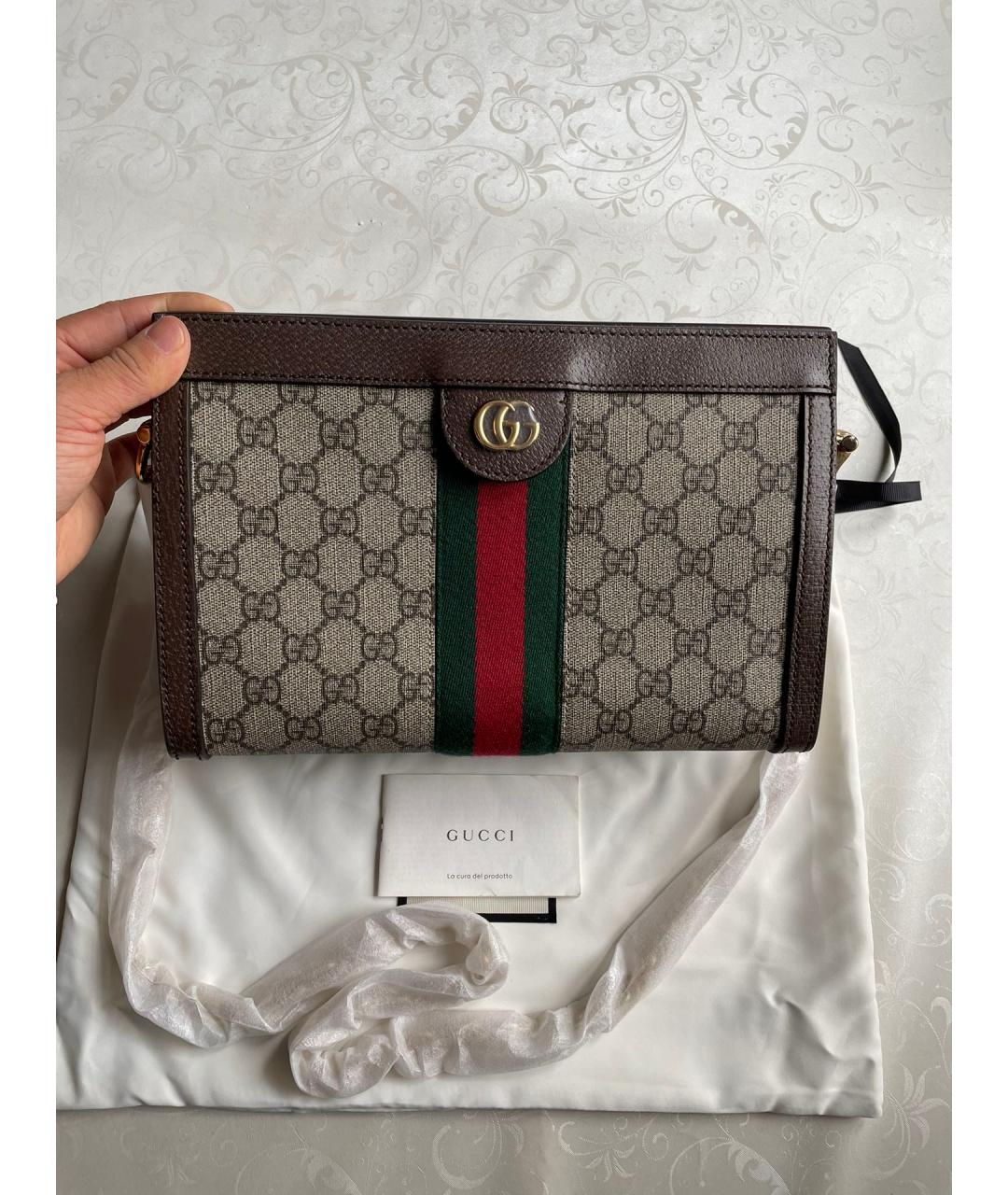 GUCCI Коричневая канва сумка через плечо, фото 7