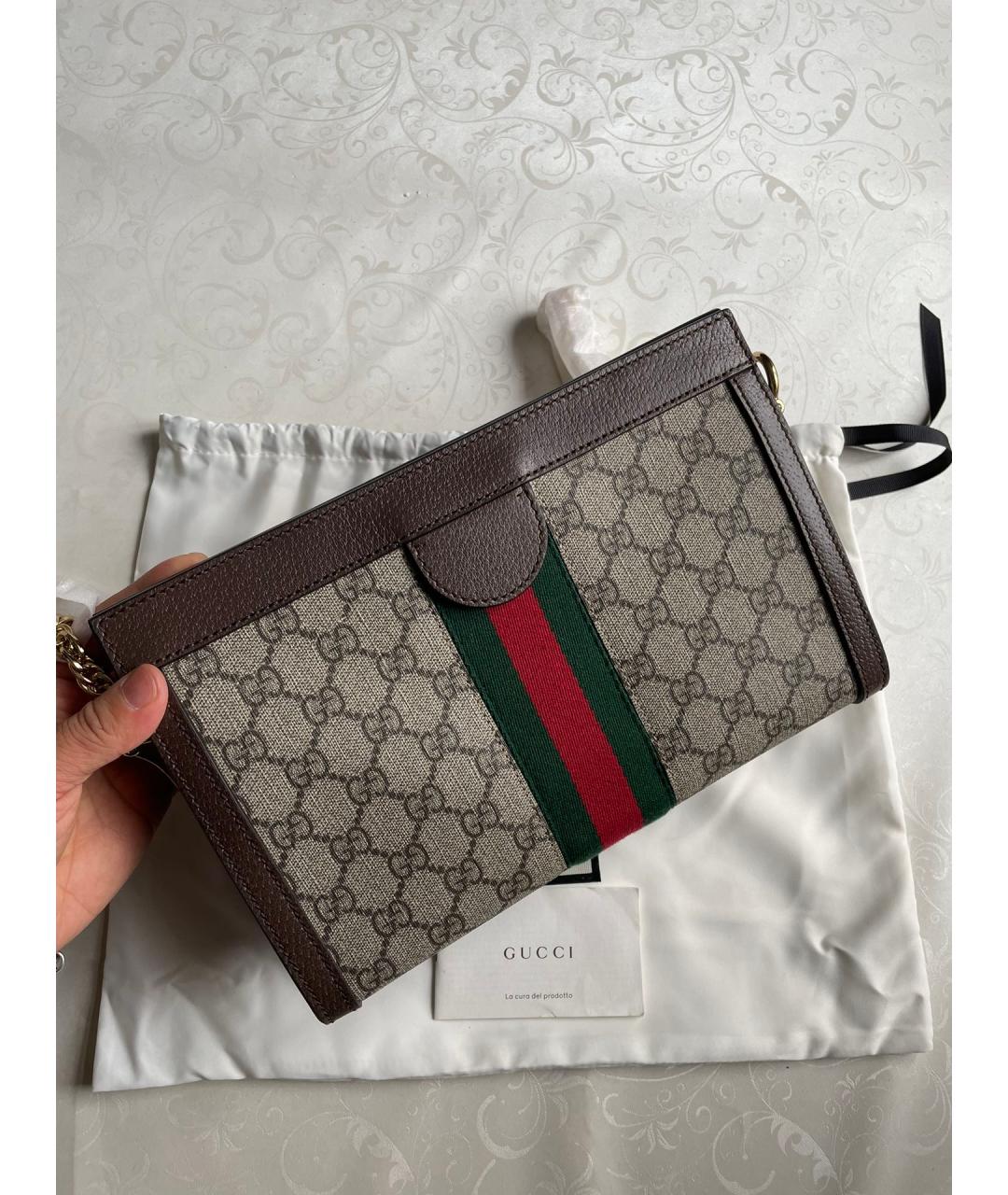 GUCCI Коричневая канва сумка через плечо, фото 3