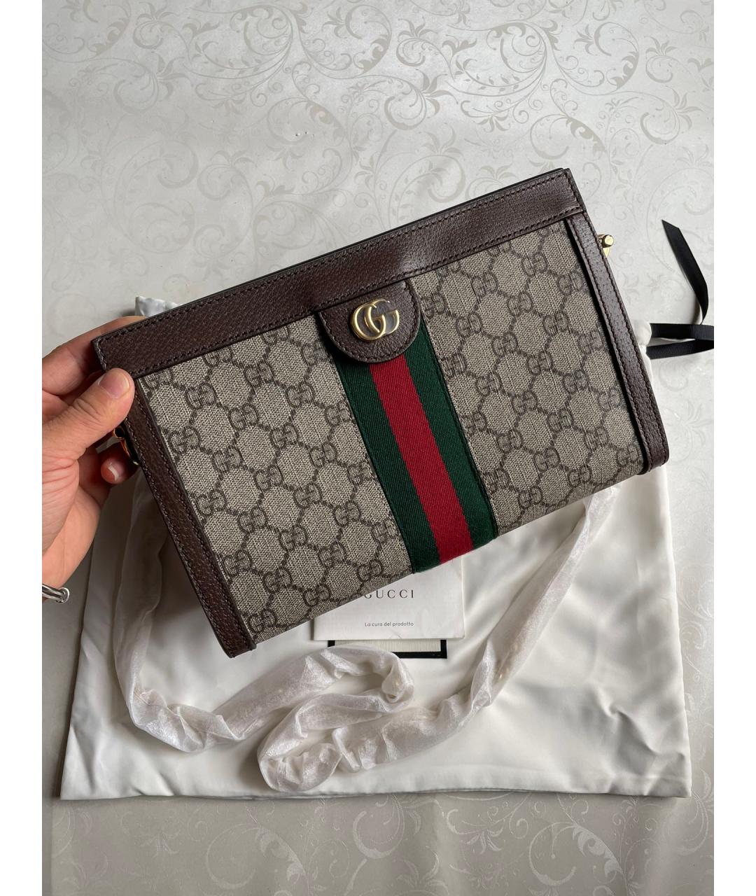 GUCCI Коричневая канва сумка через плечо, фото 2