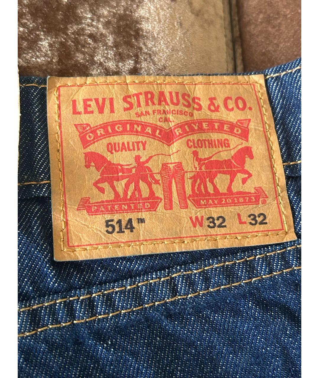 LEVI'S Темно-синие хлопко-эластановые прямые джинсы, фото 6